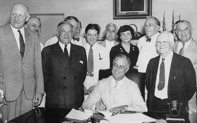 Social Security was signed into law in 1935. The social security death benefit did not exist yet.
